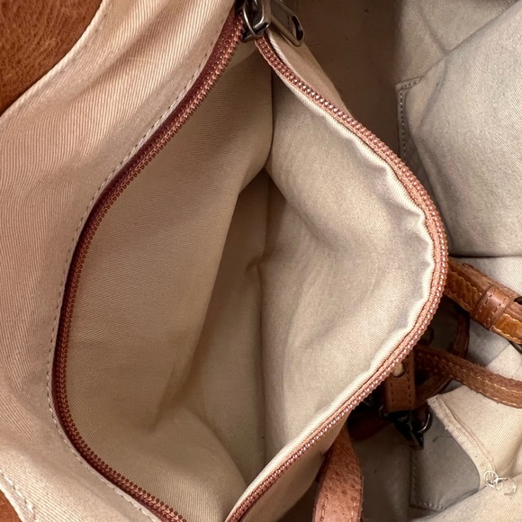 JOYN Canvas & Leather Satchel Tote Bag – Yellow Floral Print –Handmade Fair Trad - Picture 7 of 10